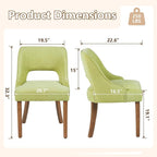 ClinQ Wooden Dining Chairs Set of 4, Modern Fabric Upholstered Kitchen Chairs Dining Chair, Mid Century Modern Chair for Kitchen Dining Room, Farmhouse Kitchen Chairs, Light Green-Walnut Legs