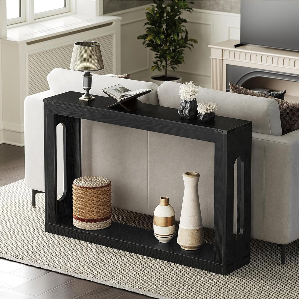 YATINEY Farmhouse Console Table, 47.2 Inches Wooden Sofa Table, Behind Couch ...