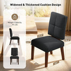Wooden Dining Chairs Set of 6, Dining Room Chairs with Wood Legs, Cloud-Like Cushion & Reinforcement Structure Design for Kitchen/Living Room/Restaurant, Easy Assembly