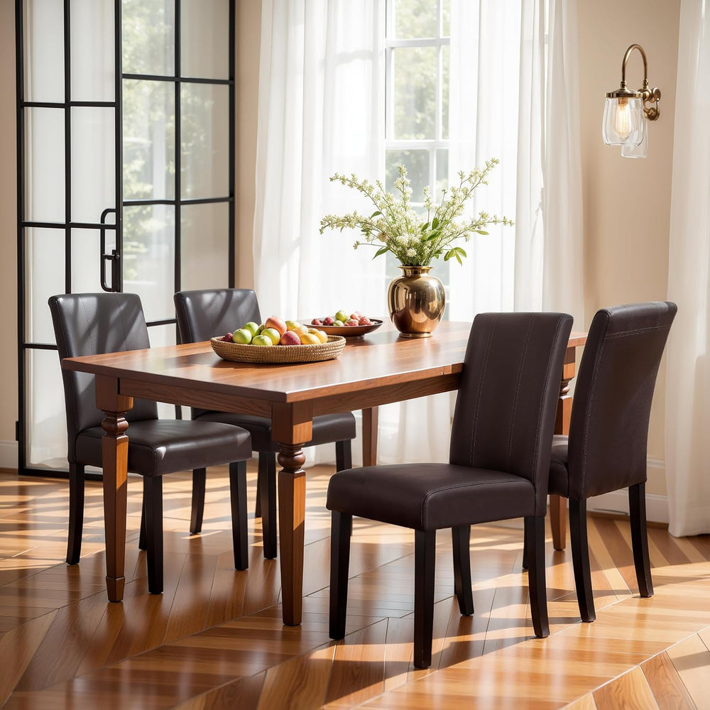 SyMax Dining Chairs Set of 4, Faux Leather Upholstered Dining Room Chairs, Mo...