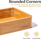 SMIRLY 5-Piece Bamboo Kitchen Drawer Organizer Set for Large and Small Utensils, Multi-use Storage Box - Bathroom, Nightstand, Jewelry, Cutlery, Knife, Spice, Towel, Junk Drawer Tray