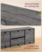 VASAGLE Farmhouse TV Stand for TVs up to 65 Inches, Entertainment Center with Storage Cabinets and Sliding Barn Doors, Media Console Table for Living Room, Grey ULTV535G101
