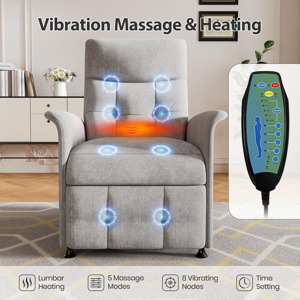 Power Recliner Chair with Heat & Massage, Electric Recliner for Elderly