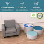 Factory Direct Partners SoftScape Inspired Playtime Classic Reading Chair, Children's Commercial-Grade Upholstered Furniture for Home, Daycare, Preschool; Modern Design - Powder Blue, 14472-PB
