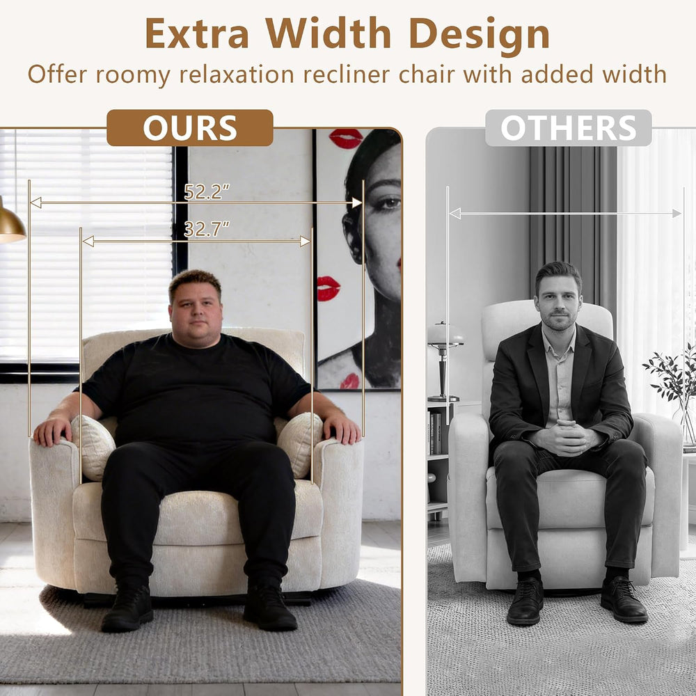 450lbs Oversized Power Recliner Chair for Big and Tall Adults, 52" Extra...