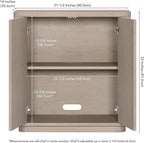 Henn&Hart 32" Wide Rectangular Accent Cabinet in Beech White, for Home, Living Room, Bedroom, Entertainment Room, Office