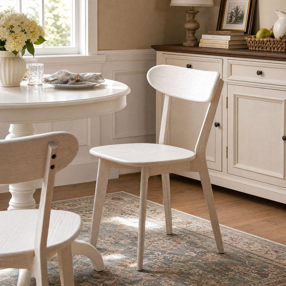 Oak Dining Chairs, Kitchen Chairs, 100% Solid Wood Modern Dinner Chair with C...