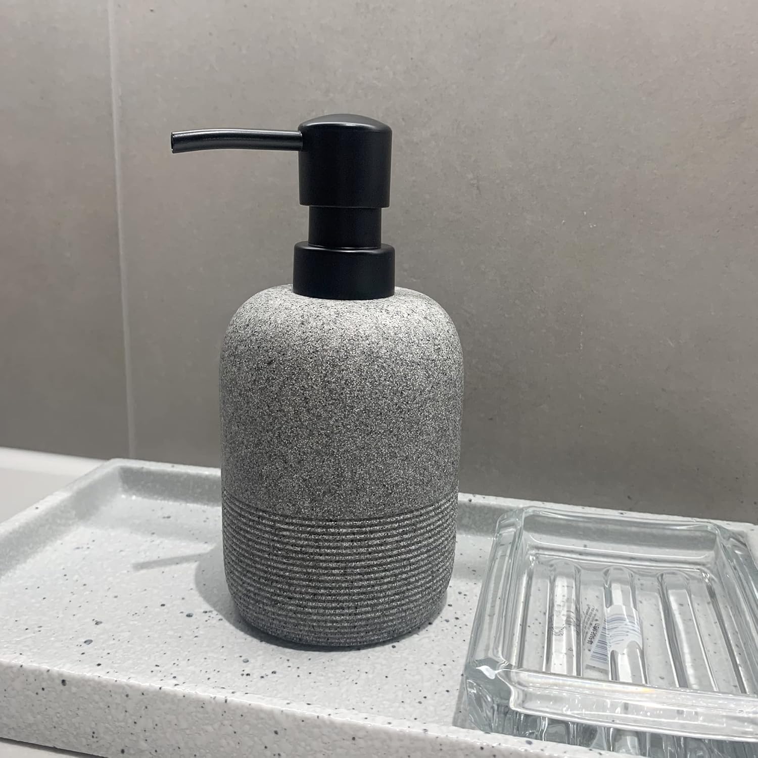 2pcs/Set Grey Soap Lotion Dispenser with A Spare Pump,Liquid Hand Soap Dispenser Sets for Bathroom Countertop, Soap Dispenser for Kitchen.