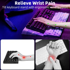 Ospelelf Computer Keyboard Stand Tilt with Wrist Rest, Comfy Ergonomic Keyboard Riser Holder for Desktop