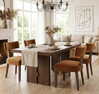 Mid Century Modern Dining Chairs Set of 4, Upholstered Wooden Dining Room Chairs, Farmhouse Kitchen Chairs, Accent Armless Side Chairs with Curved Back for Living Room, Brown Velvet, 4PCS