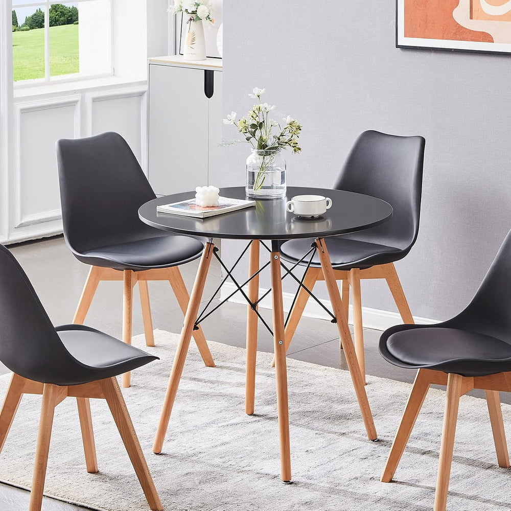 31.5 Inch Small Round Dining Table for 4 People Kitchen Home Modern Leisure W...