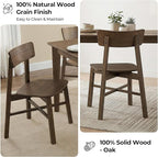 CHITA Soild Wood Dining Chairs Set of 2, Mid Century Modern Walnut Wood Kitchen Chairs with Curved Backrest, Dining Room Chair for Kitchen, Restaurant