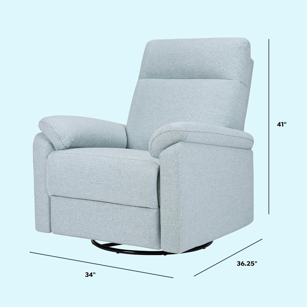 Davinci Suzy Electronic Swivel Recliner with USB Port in Heathered Blue, GREE...