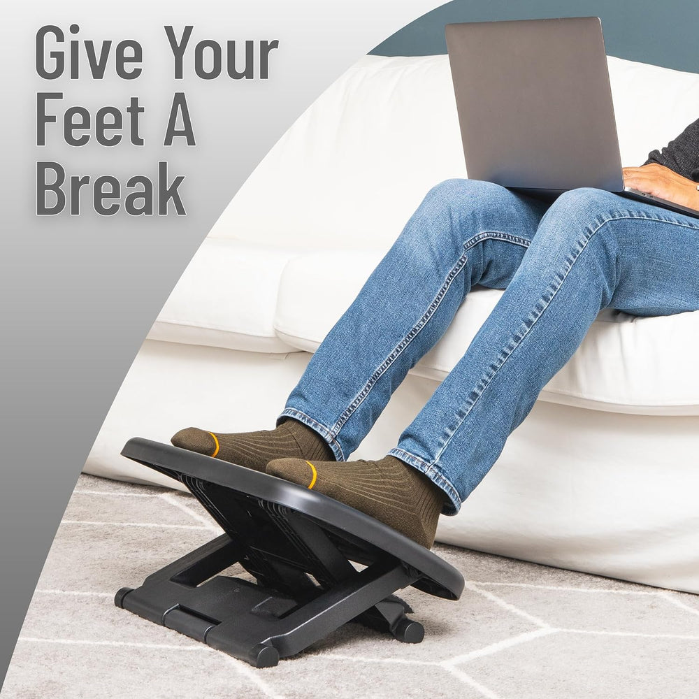 Mind Reader Adjustable Foot Rest with Elastomer Pad for Comfort and Support, ...