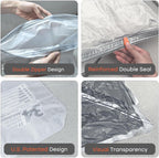 Vacuum Seal Bags for Clothing with Rechargeable Cordless Pump, 18 Pack Vacuum Storage Space Saver Bags, Compression Packing Seasonal Storage for Clothes Bedding Blanket Pillows Comforters