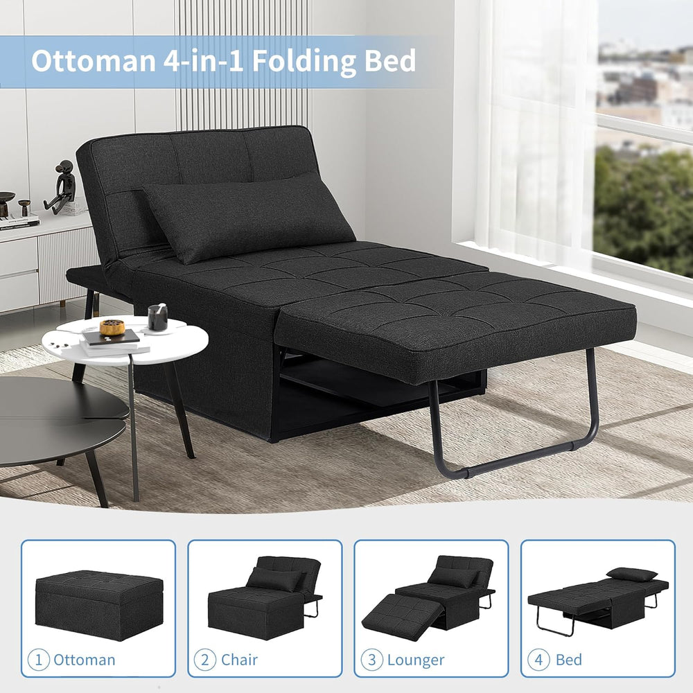 Ainfox Convertible Sofa Bed, 4 in 1 Multi-Function Folding Ottoman Bed with A...