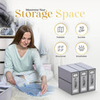 Sheet Organizers and Storage – 4 Pack Bed Sheet Organizer for Queen & King Size, Foldable Linen Closet Storage for Bedding, Duvet Covers, and Pillowcases