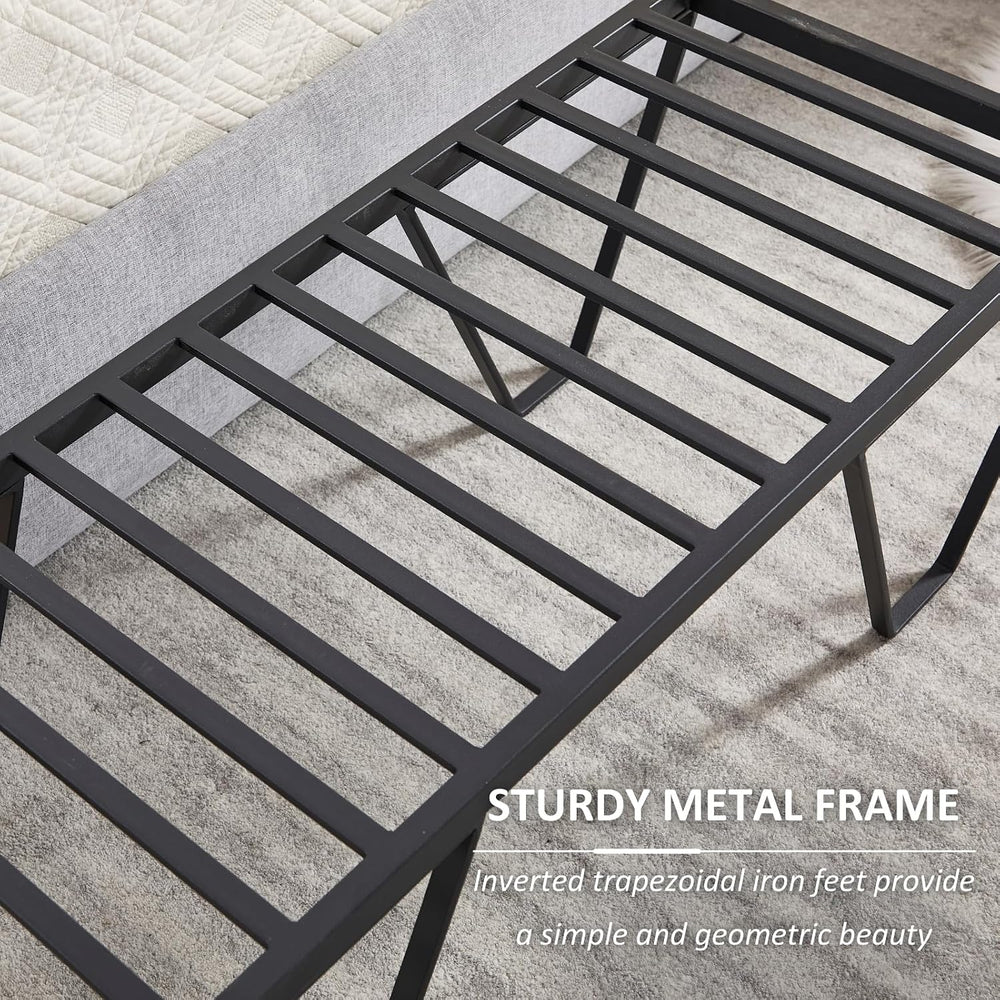 CIMOTA 49" PU Leather Entryway Bench, Upholstered End of Bed Bench, Blac...