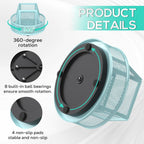 YINGHUA Metal Mesh Desk Organizer with 5 Compartments and Rotating Pencil Holder Pen and Stationery Organizer for Office Home School Anti Slip Base Blue