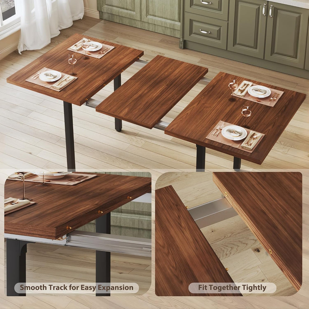 ALEXNUTRE 7-Piece Dining Table Set for 4-6, 63" Large Extendable Kitchen...