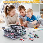 6 Packs Large Toy Storage Bags,Clear Waterproof PVC Toy Storage Organizer with Zipper,Reusable Travel kids Organizer Bags for Board Game,Building Blocks and Puzzles,Black