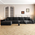 135" Oversized Compressed Sectional Sofa - 33D High-Density Foam Cloud Couch with Deep Seat - Minimalist 3-Piece Corduroy Upholstered Boneless Modular Lounge Couch | Breathable material, Full Foam, Anti-slip