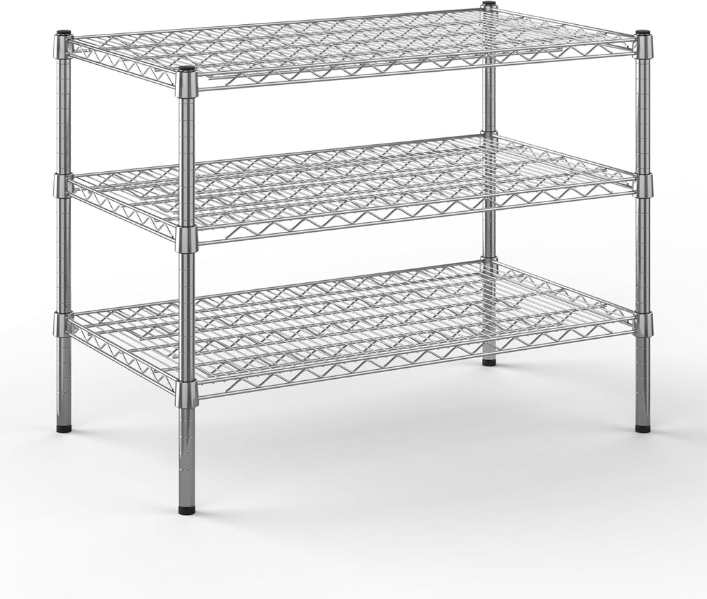 21" Deep x 36" Wide x 27" Height Wire Shelving Kit | 3-Tier | NSF Commercial Storage Rack Unit