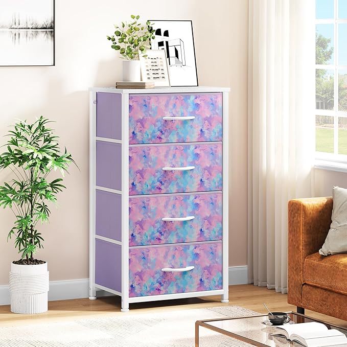 DWVO Dresser with 4 Drawers - Storage Tower Unit, Dresser for Bedroom, Living...
