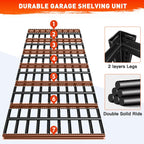 REIBII 48.2''W Garage Shelving Heavy Duty Metal Shelving 3000LBS Storage Shelves Adjustable Metal Shelves Industrial 5 Tier Garage Shelf for Basement Pantry Warehouse Supermarket, 2 Pack