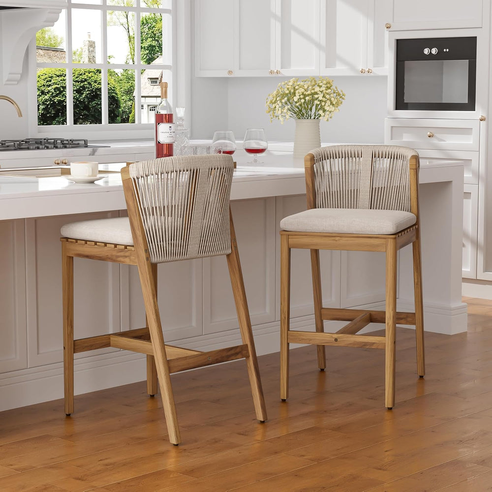 Christopher Knight Home Cuz Patio Barstool Set of 2, Outdoor Counter Height S...