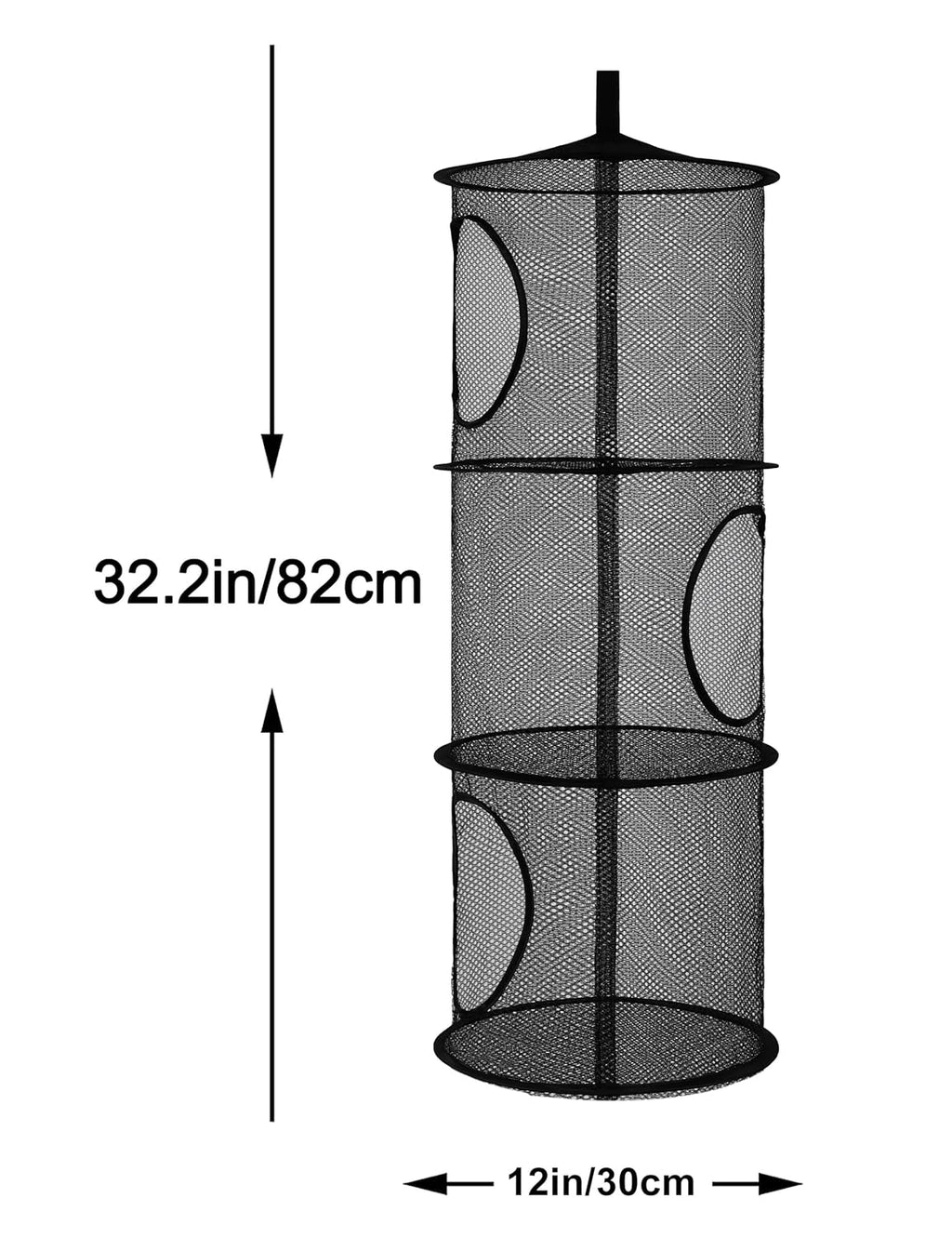 Libeder Mesh Hanging Storage Space Saver Bags Organizer,Foldable Storage Organizer 3 Compartments Toy Storage Basket for Kids Room Bathroom 2 Sets, Black