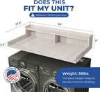OfficeSimpli Washer Dryer Countertop with Shelf - 27.5 x 54 Inch - Made in USA Laundry Countertop Over Washer and Dryer with Non-Slip Pads, Storage Shelf, Laundry Topper Organizer, Rustic Oak