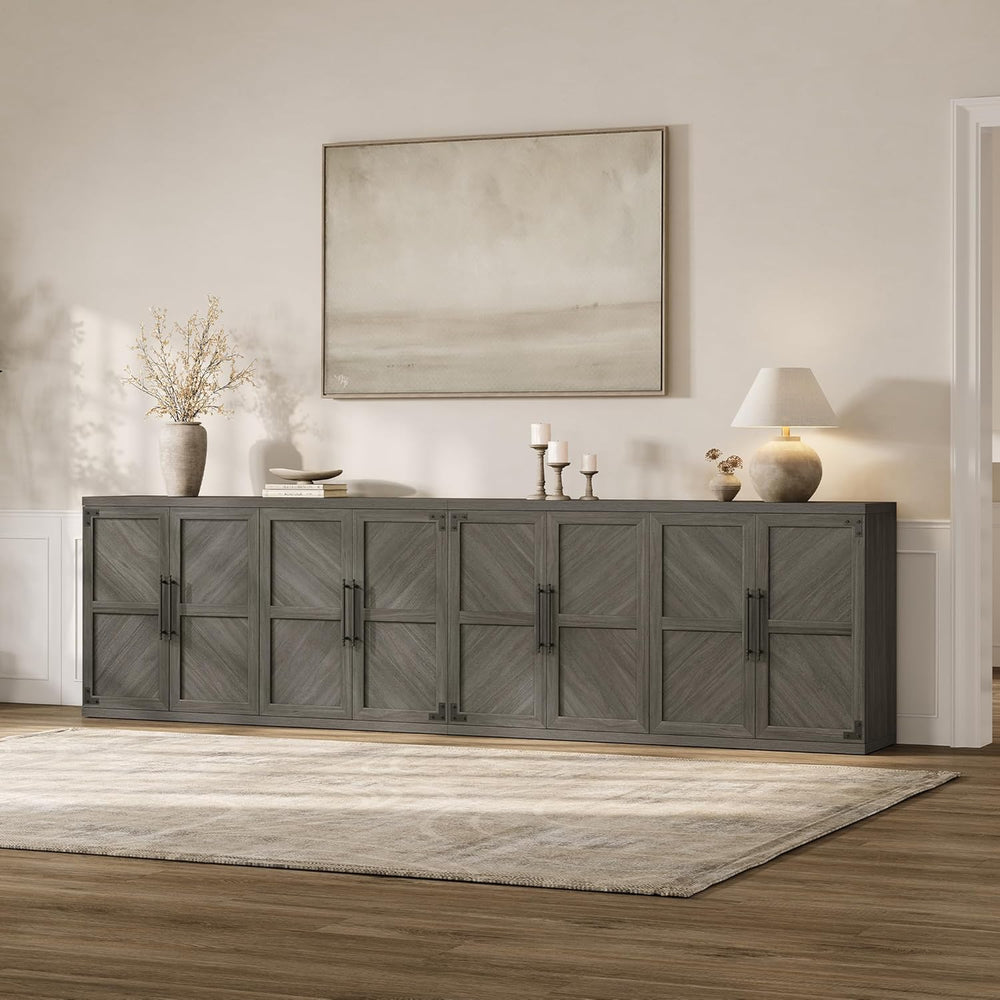 SICOTAS Buffet Cabinet with 4 Doors, Modern Sideboard Cabinet with Storage an...