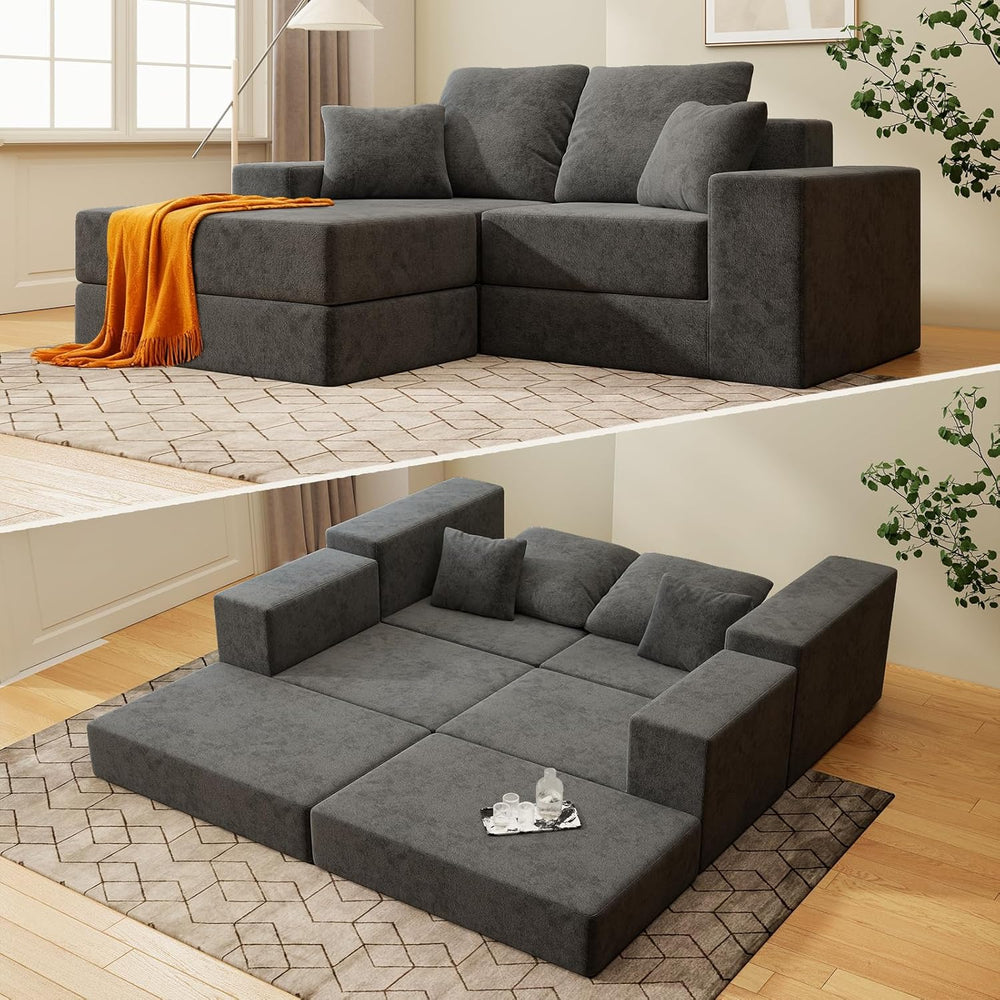 Cloud Modular Sectional Sofa, Comfy Couch for Living Room, Modern L-Shaped Co...