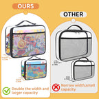 6 Pack Toy Storage Bags, Reusable Clear Board Game Storage, Waterproof PVC Organizer, Toy Storage Organizer Bags with Zipper with Name Tag and Manual Pockets Small Size