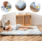 MAXYOYO Japanese Floor Mattress Futon Mattress, 4" Thicken Tatami Mat Sleeping Pad Foldable Roll Up Mat Boys Girls Dormitory Pad Kids Floor Lounger Pillow Bed, Charcoal Grey, Queen Size