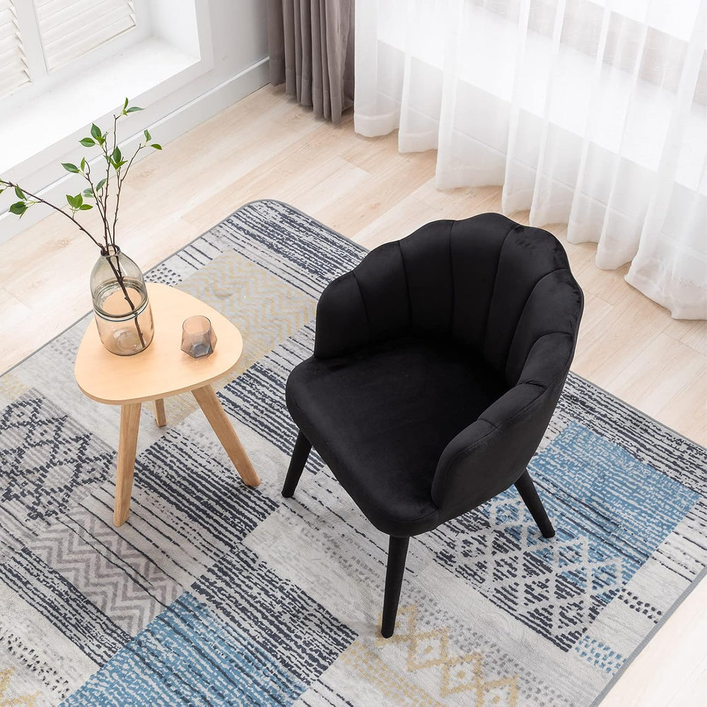 Velvet Dining Chairs Set of 4 Modern Living Room Chairs with Petal Back &...