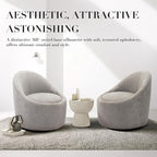 COLAMY Swivel Accent Chair, 360° Swivel Chair with Hidden Storage, Modern Small Barrel Swivel Armchair for Living Room/Bedroom, LightGrey