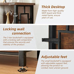 HOMISSUE Book Shelf, 3 Tier Long Bookshelf with Storage, Engineered Wood and Metal Shelf Bookcase, Low Short Bookcases for Small Space, Living Room, Bedroom, Office, Rustic Brown