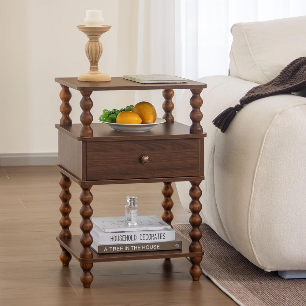 AWASEN Mid Century Modern Nightstand, Bedside Table with Storage, End Table