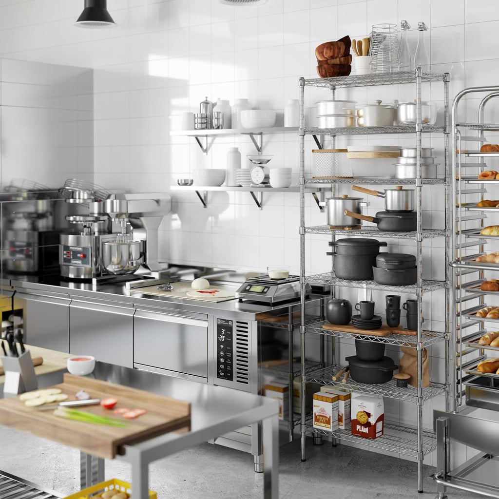 14" Deep x 30" Wide x 86" Height Wire Shelving Kit | 8-Tier | NSF Commercial Storage Rack Unit