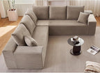 Sectional Cloud Couch for Living Room, Modern Modular Floor Deep-Seat Sofa, Upholstered L Shaped Sofas, Big Comfy Corduroy Couches Set for Living Room Bedroom, No Assembly Required, Camel