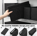 CD Storage Box, CD Case Holder with Handles | 14.17×6.3×5.51in Lid and Clear Window Stackable CD Organizer Box Holds Up to 32 CDs in full jewel cases(Black)