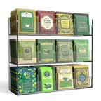 Jumyee 3-Tier Acrylic Tea Bag Organizer & Storage Box, 12 Compartment Portable Teabags Organizer for Cabinet Countertop, Coffee & Tea Station Organizer for Home Office