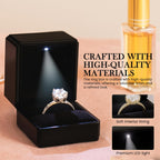 Novel Box Square Shaped Black Ring Box With LED Light 2.25X2X2.5 Inches - Jewelry Ring Case Best for Jewelry Displays - Gift Boxes for Mother's Day, Engagement, Anniversary & more Happy Occasions