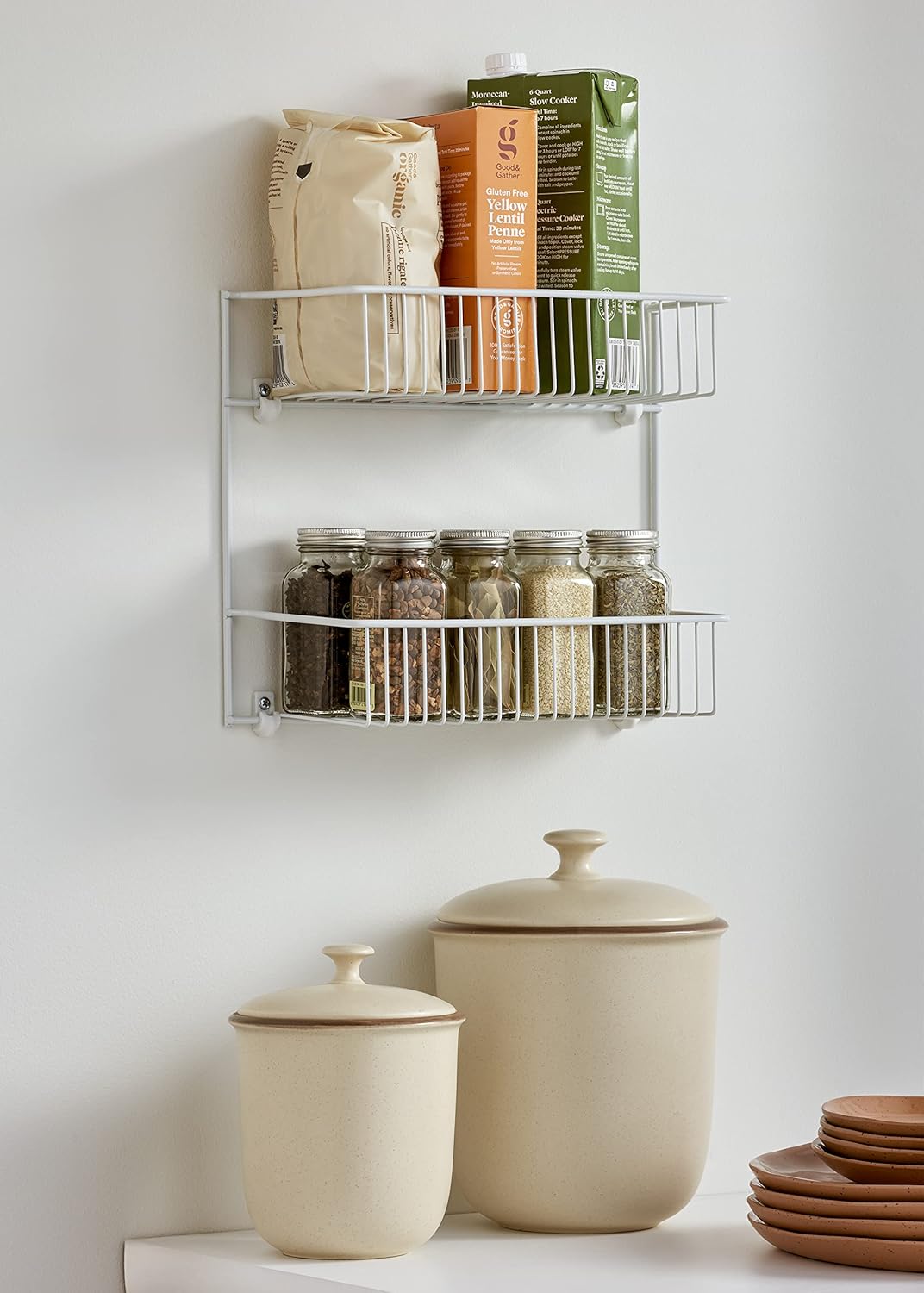 ClosetMaid 8002 2-Tier Wall Rack for Added Storage, 10.5-Inch H x 12.5-Inch W x 5-Inch D, White