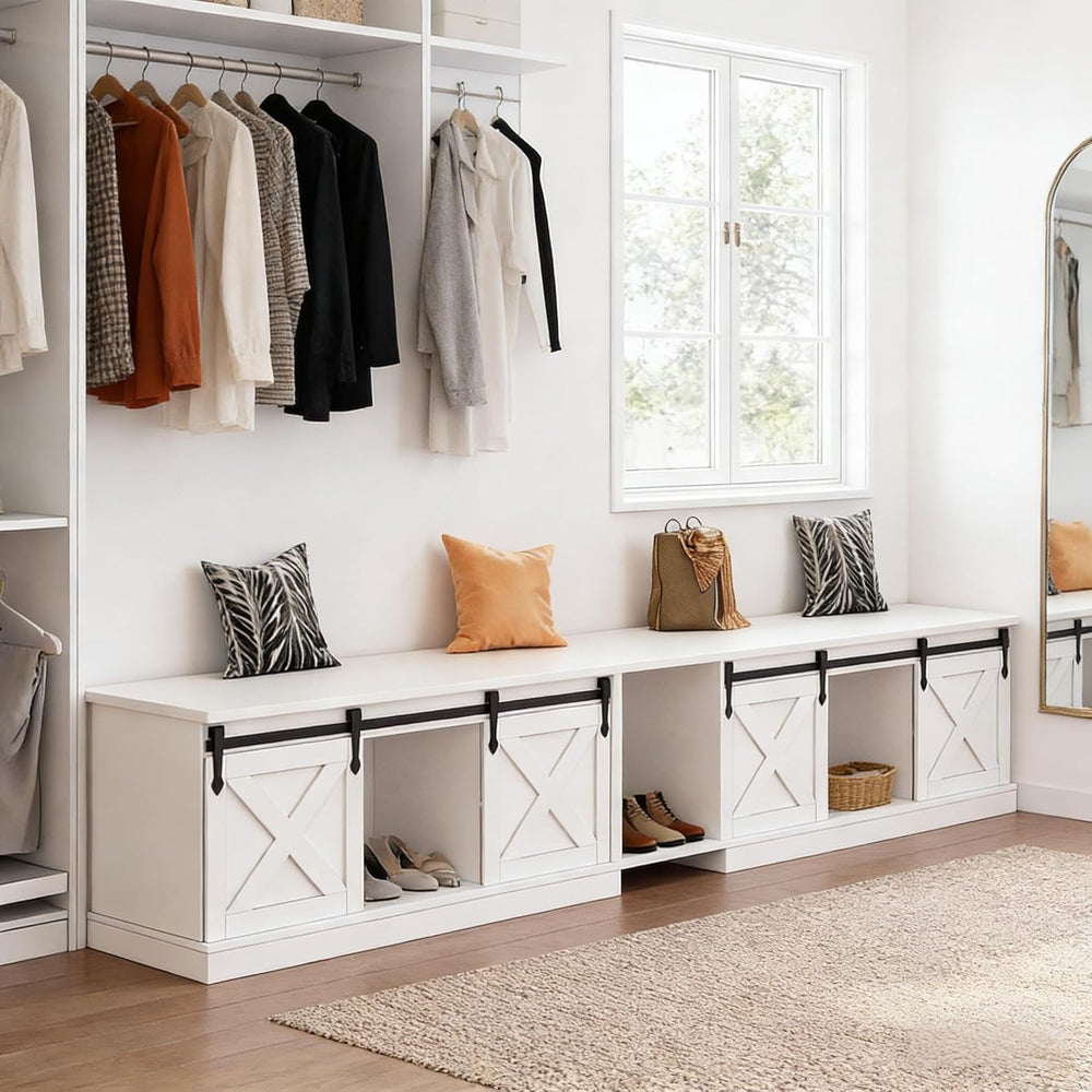 L Shaped Corner Bench with Storage, Farmhouse Breakfast Nook with Cushion &am...