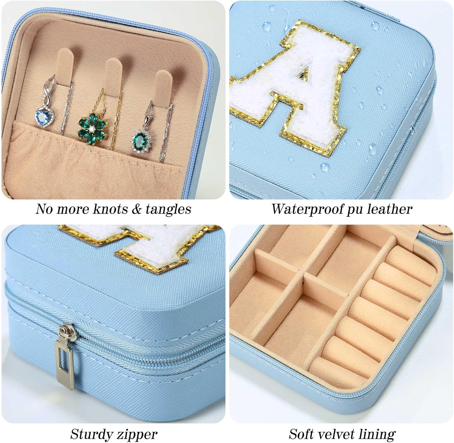 Parima Birthday Gifts for Women - Travel Jewelry Box, Unique Gifts for Women Jewelry Case | Friends, Daughter, Granddaughter - Letter B, Sky Blue