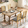 Dining Chairs Set of 4 for Dining Room & Kitchen, French Country Rattan Cane Back Chairs with Linen Upholstered Seat and S-Spring Support, Dark Gray