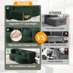 78" Convertible Folding Sofa Bed, 2-in-1 Full Size Floor Boneless Couch Bed, Loveseat sleeper Couch , Teddy Floor Sofa, Memory Foam Sleeper SofaBed, Small couches for small spaces, No Assembly (Green)